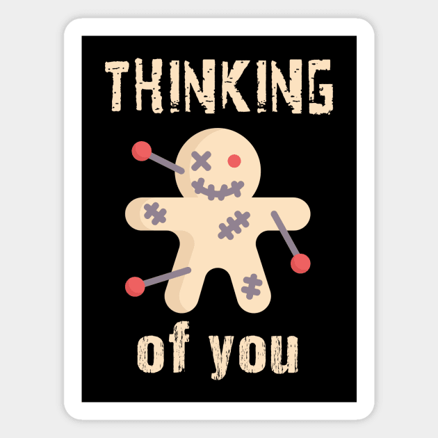 Thinking of You Voodoo Doll Magnet by QuirkyQuest Creations